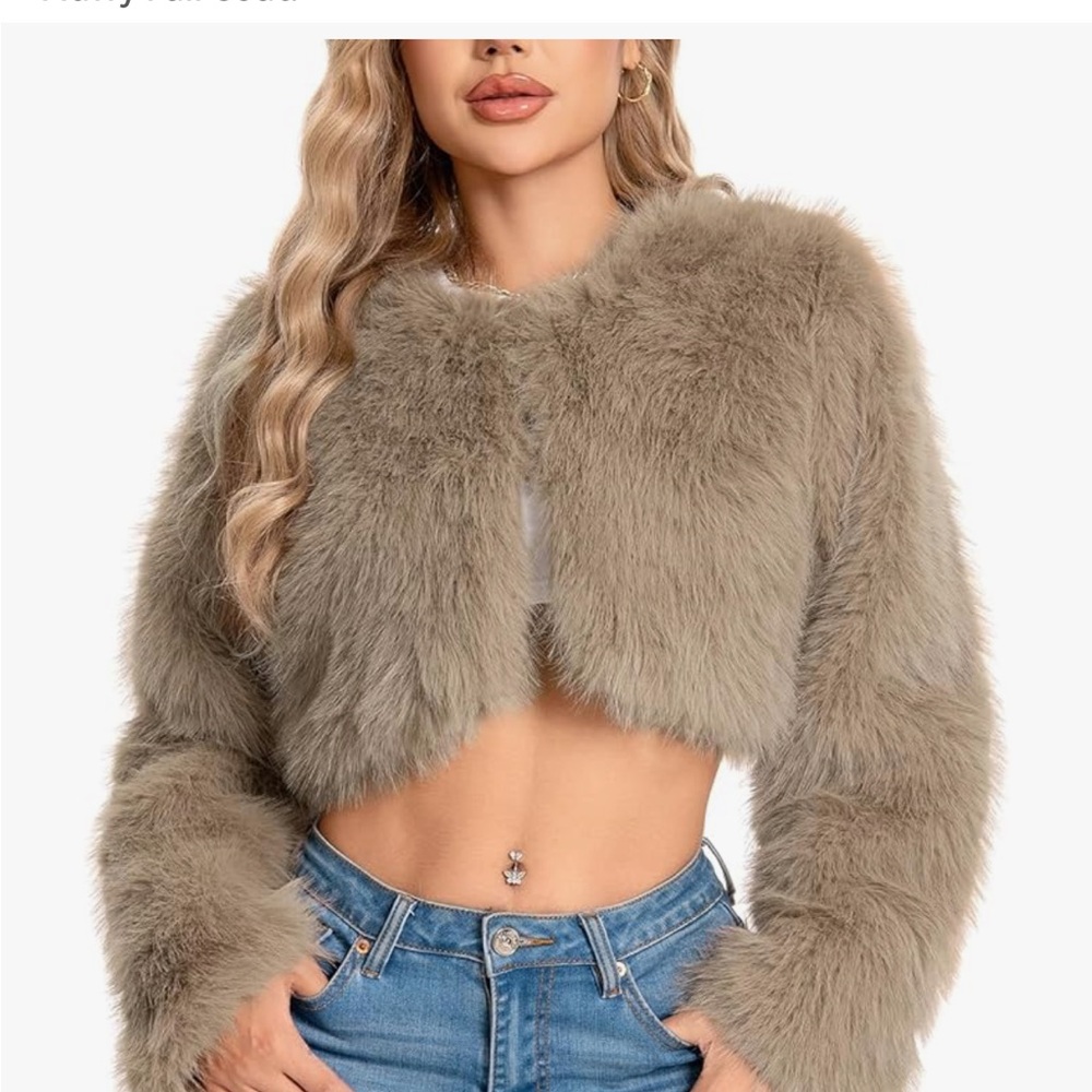 Stylish Faux Fur Teddy Jacket - Brown